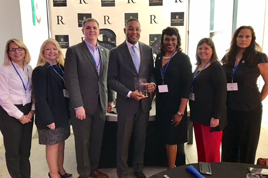 Pictured left to right: Amy Borrell, Deborah Estin, LSHRM Program Director Tim Kelle, Todd Manuel,  Louisiana SHRM Diversity Award Chair Karen Breaux, Kim Noel and Serena Resto.